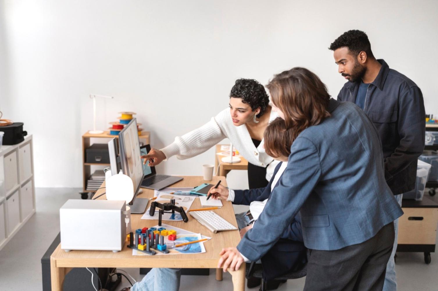 Collaborative learning session with financial documents